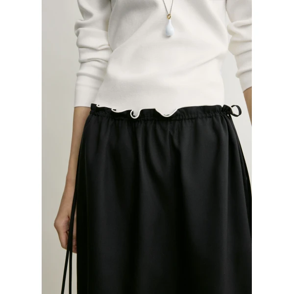 Totême Silk pj skirt in Black - Skirts - Scandinavian Minimalist Luxury at Coveti