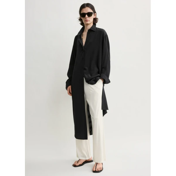 Totême Silk shirtdress in Black - Dresses - Scandinavian Minimalist Luxury at Coveti