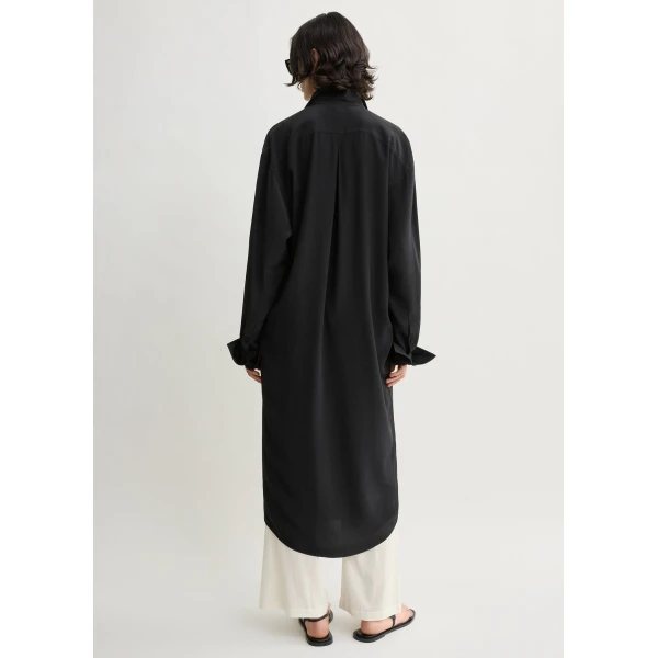 Totême Silk shirtdress in Black - Dresses - Scandinavian Minimalist Luxury at Coveti