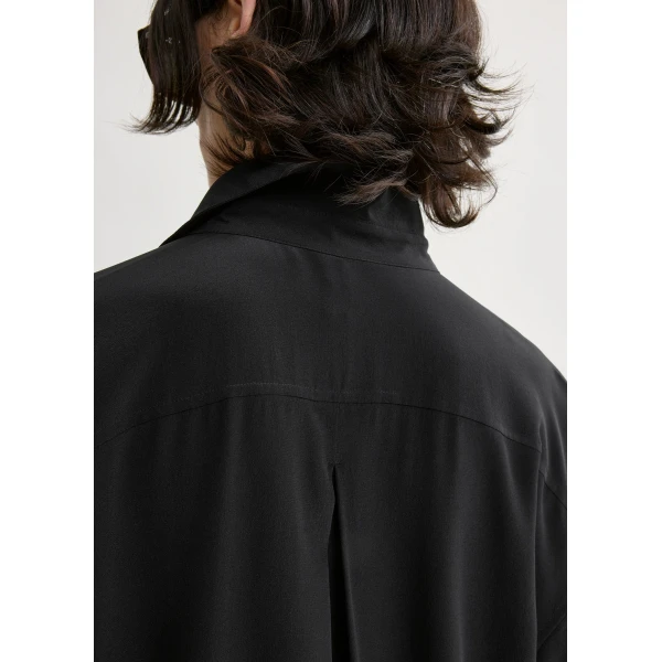 Totême Silk shirtdress in Black - Dresses - Scandinavian Minimalist Luxury at Coveti