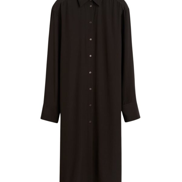 Totême Silk shirtdress in Brown - Dresses - Scandinavian Minimalist Luxury at Coveti