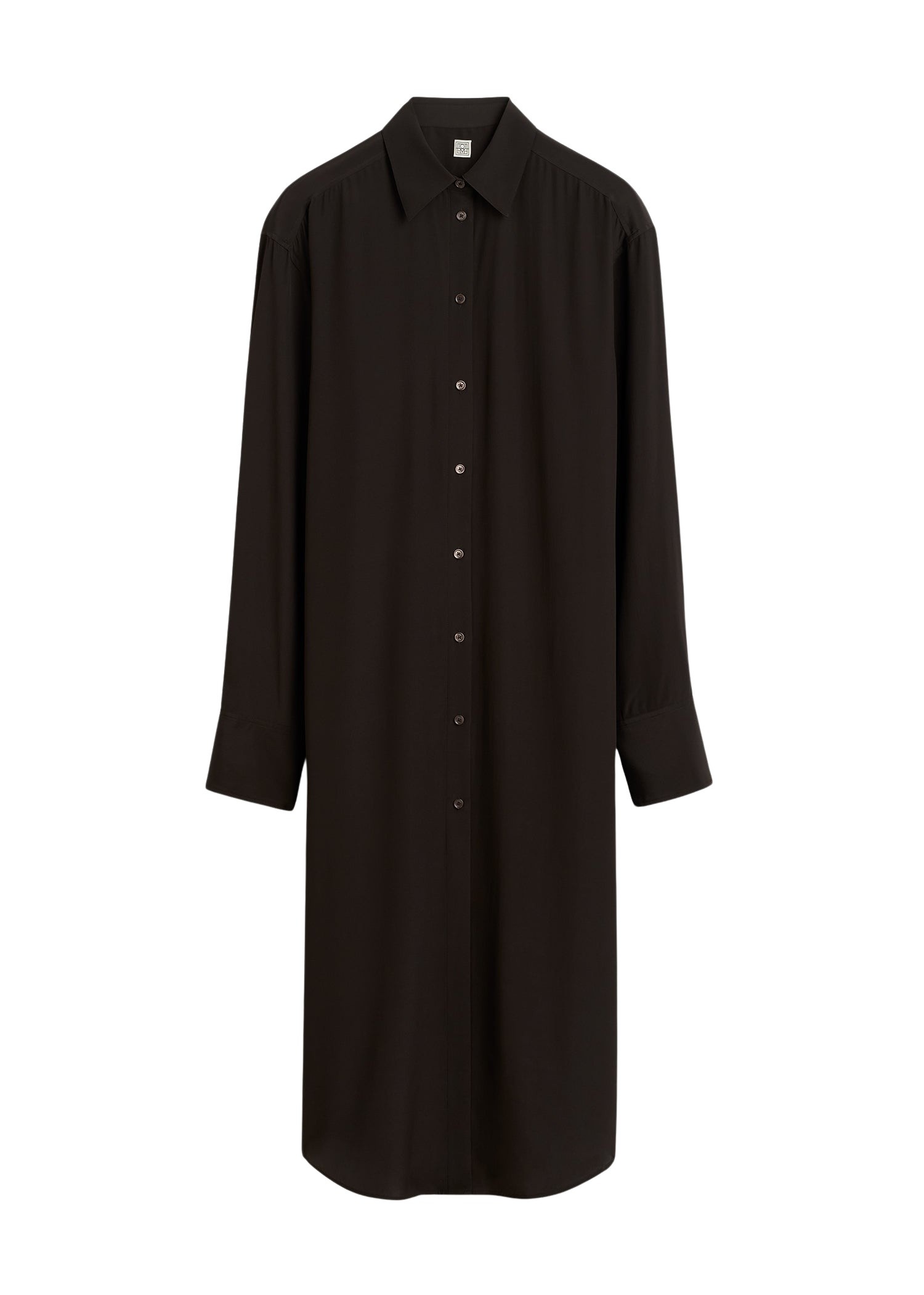 Totême Silk shirtdress in Brown - Dresses - Scandinavian Minimalist Luxury at Coveti