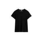 Totême Silk tee in Black - Knitwear - Scandinavian Minimalist Luxury at Coveti