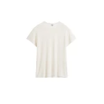 Totême Silk tee in Ecru - Knitwear - Scandinavian Minimalist Luxury at Coveti
