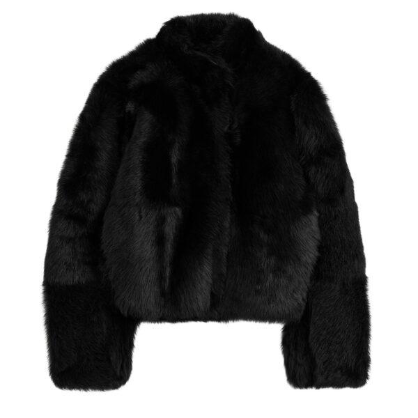 Totême Silky shearling jacket in Black - Jackets - Scandinavian Minimalist Luxury at Coveti