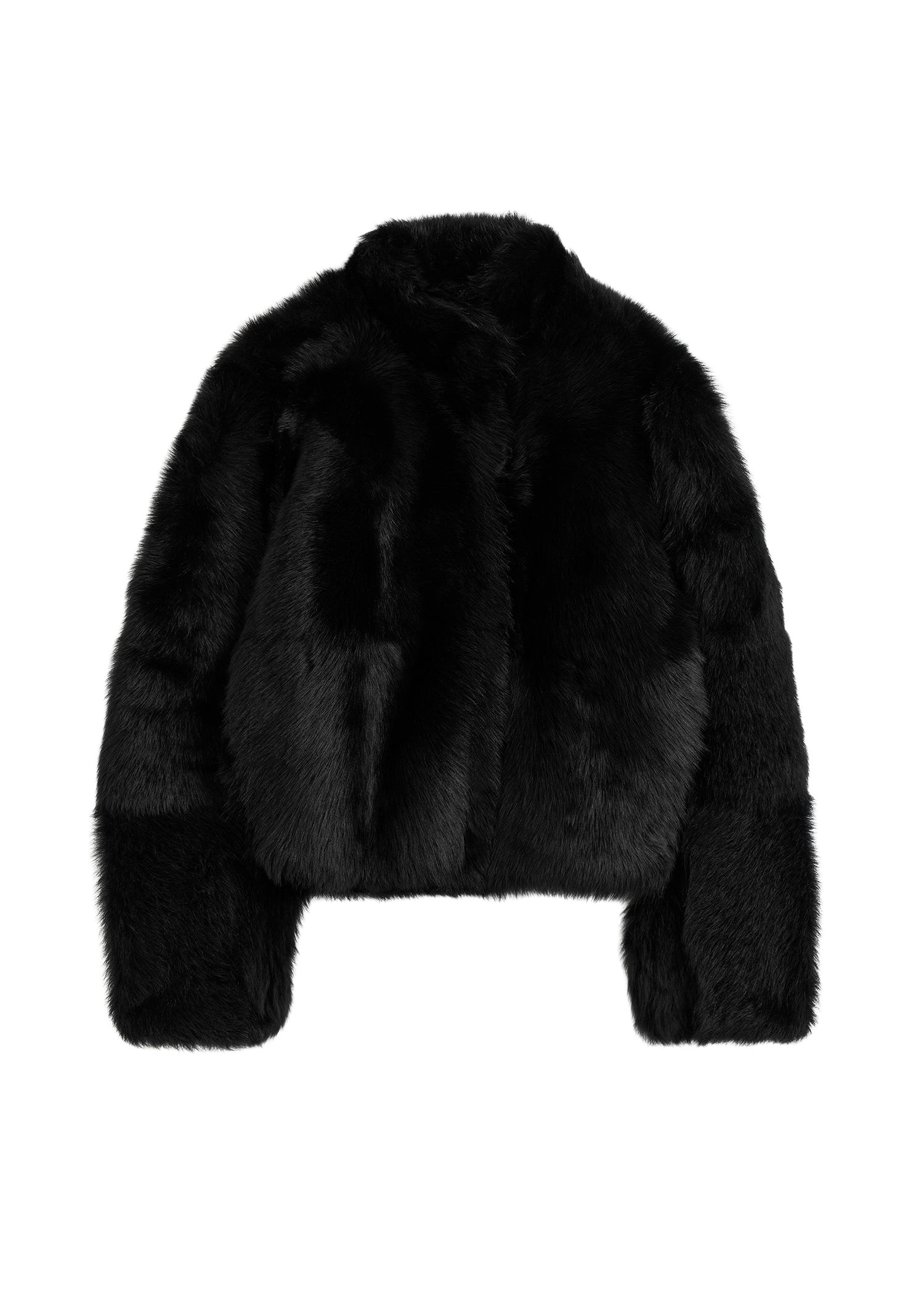 Totême Silky shearling jacket in Black - Jackets - Scandinavian Minimalist Luxury at Coveti