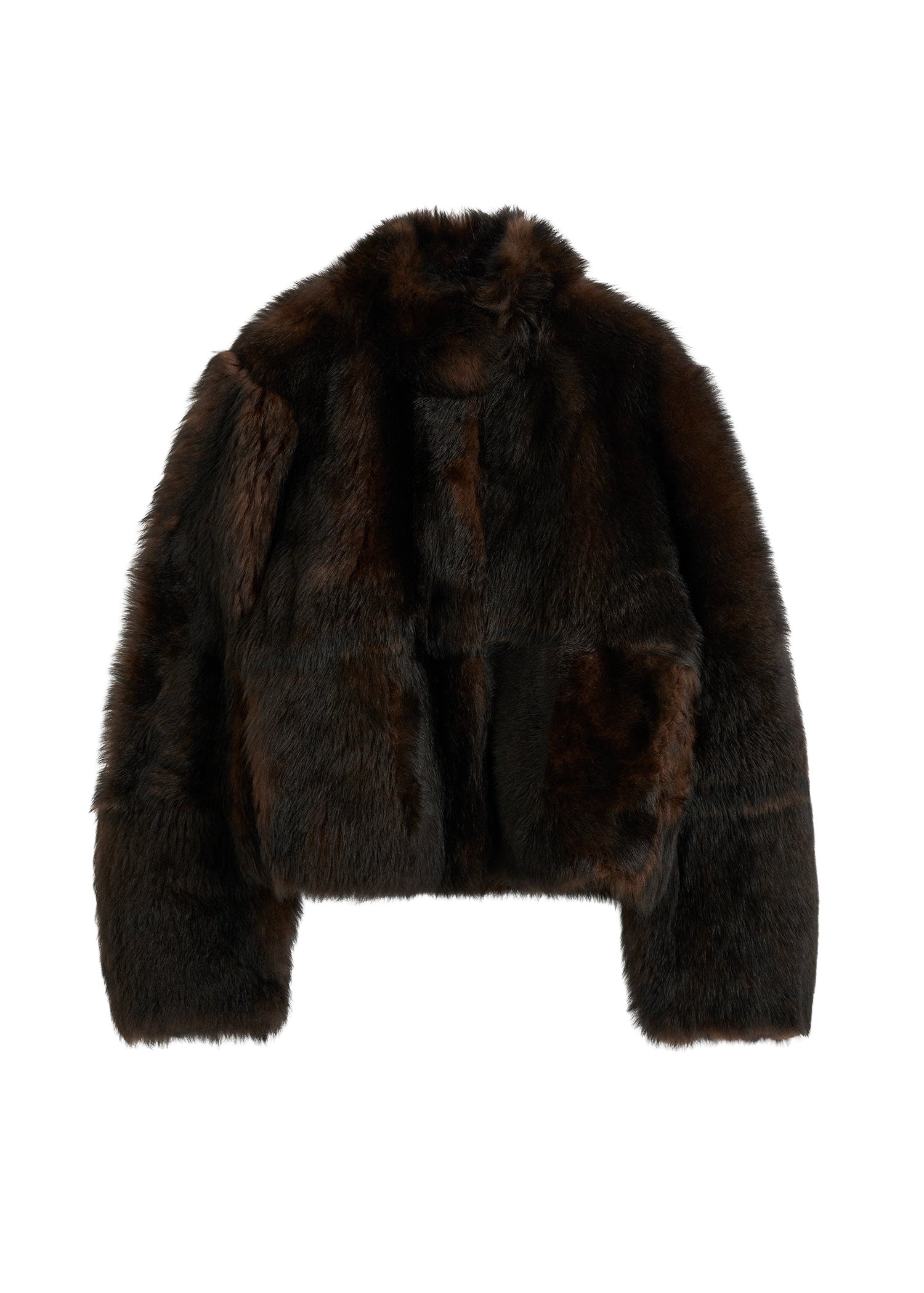 Totême Silky shearling jacket in Dark brown - Jackets - Scandinavian Minimalist Luxury at Coveti