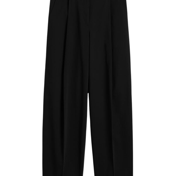 Totême Single pleat cotton trousers in Black - Pants - Scandinavian Minimalist Luxury at Coveti