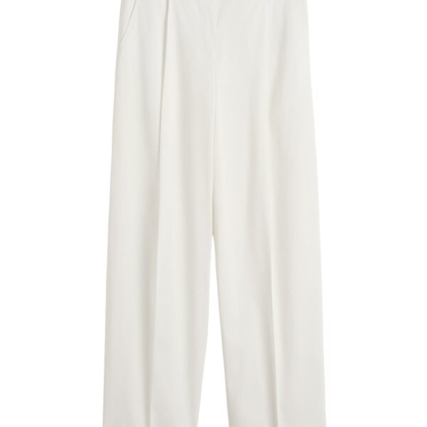 Totême Single pleat cotton trousers in White - Pants - Scandinavian Minimalist Luxury at Coveti