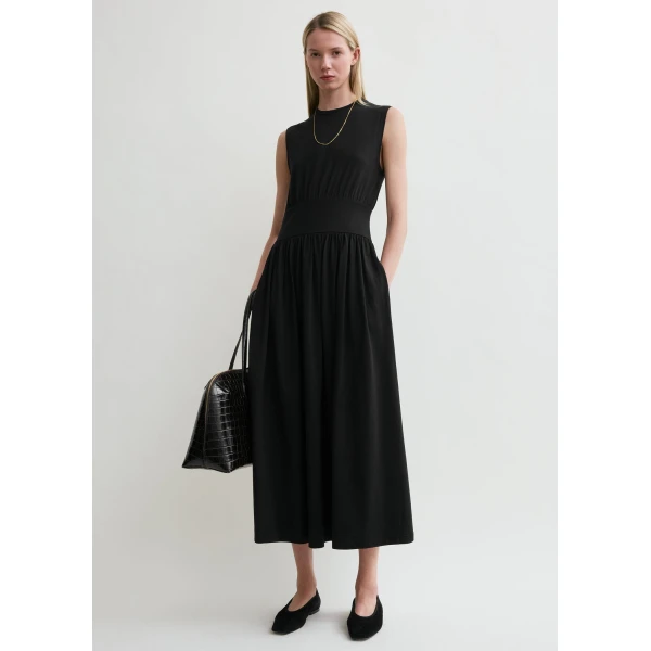 Totême Sleeveless cotton tee dress in Black - Dresses - Scandinavian Minimalist Luxury at Coveti
