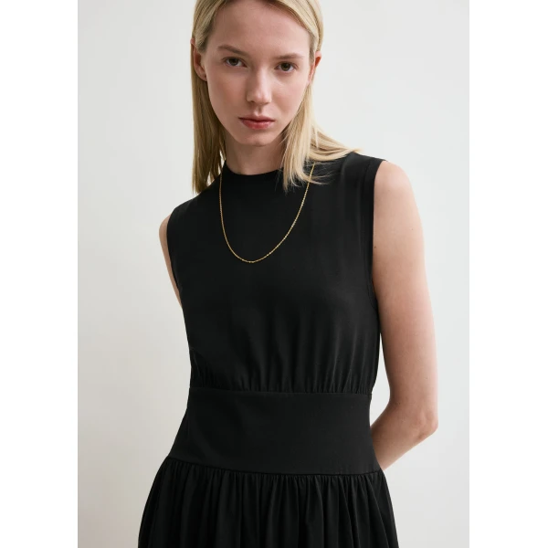 Totême Sleeveless cotton tee dress in Black - Dresses - Scandinavian Minimalist Luxury at Coveti