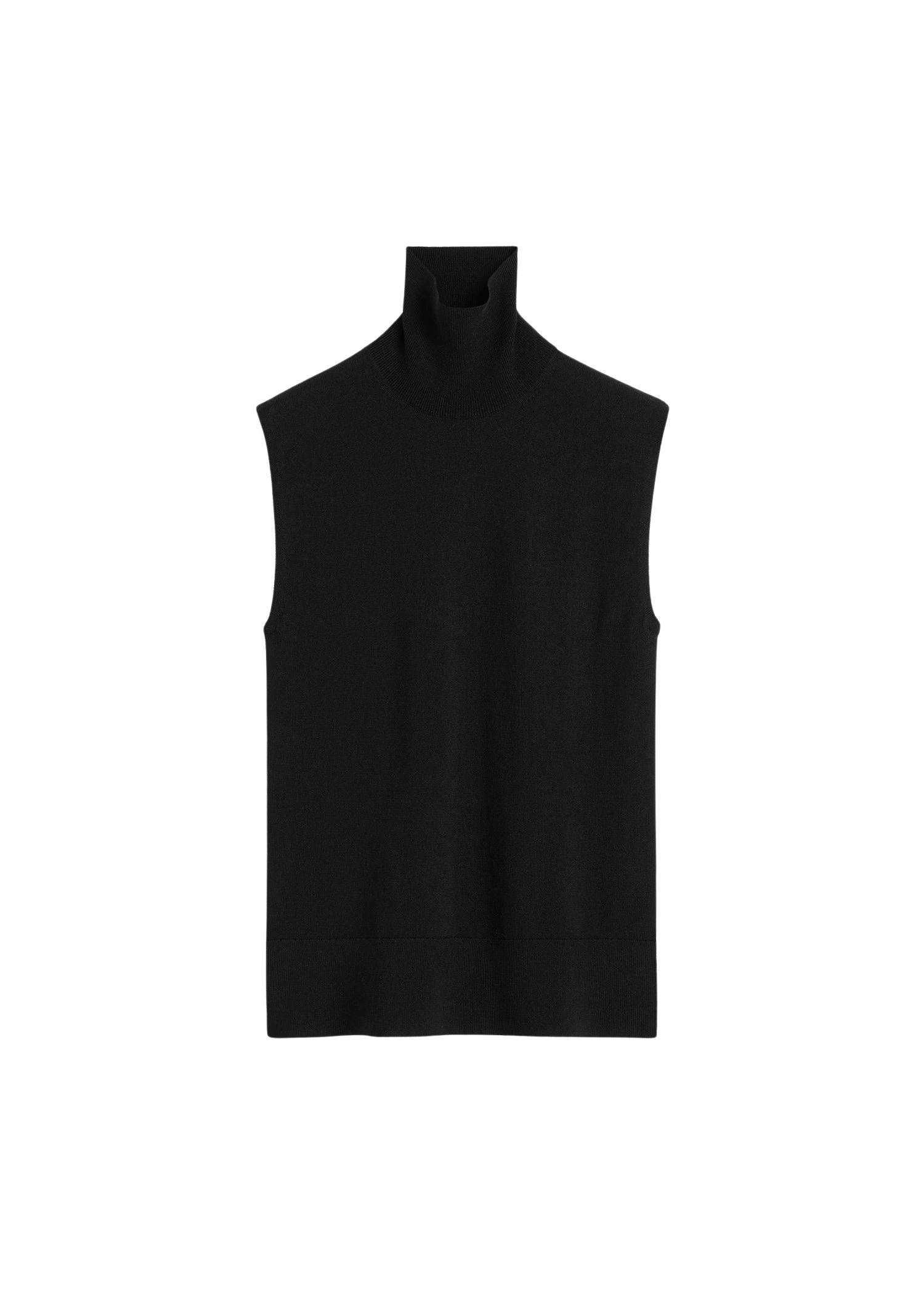 Toteme-Sleeveless-fine-turtleneck-in-Black39361_nobg Totême Sleeveless fine turtleneck in Black - Knitwear - Scandinavian Minimalist Luxury at Coveti