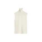 Totême Sleeveless fine turtleneck in Ecru - Knitwear - Scandinavian Minimalist Luxury at Coveti