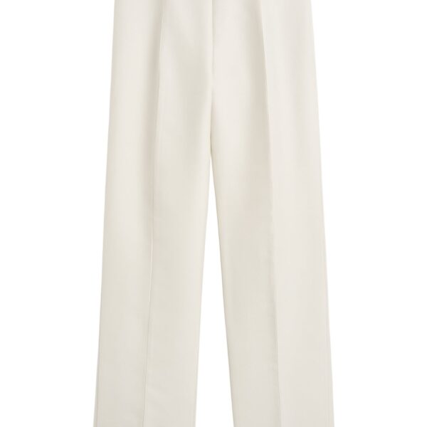 Totême Slim evening trousers in Ecru - Pants - Scandinavian Minimalist Luxury at Coveti
