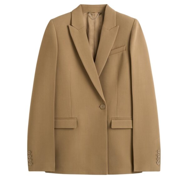 Totême Slim tailored blazer in Beige - Jackets - Scandinavian Minimalist Luxury at Coveti