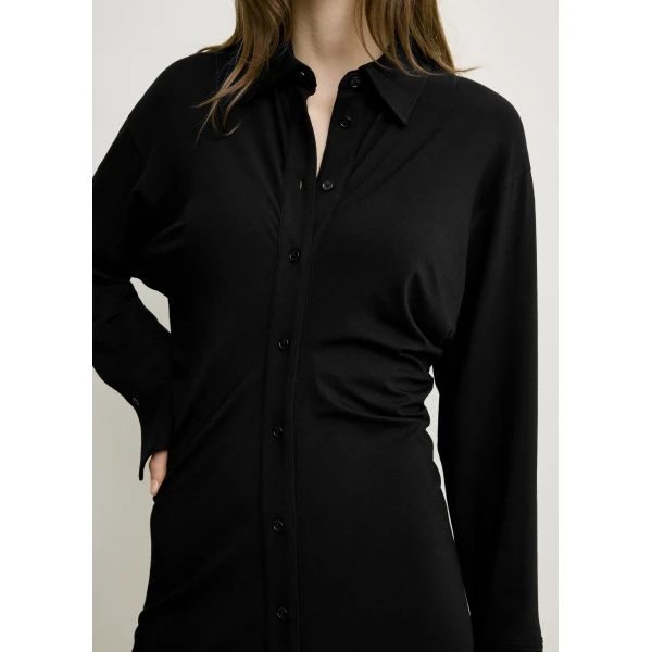Totême Slouch jersey shirtdress in Black - Dresses - Scandinavian Minimalist Luxury at Coveti