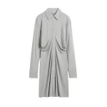 Totême Slouch jersey shirtdress pale grey mélange in Pale grey melange - Dresses - Scandinavian Minimalist Luxury at Coveti