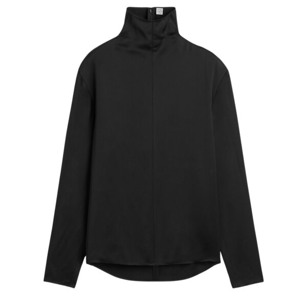 Totême Slouch-neck blouse in Black - Tops - Scandinavian Minimalist Luxury at Coveti