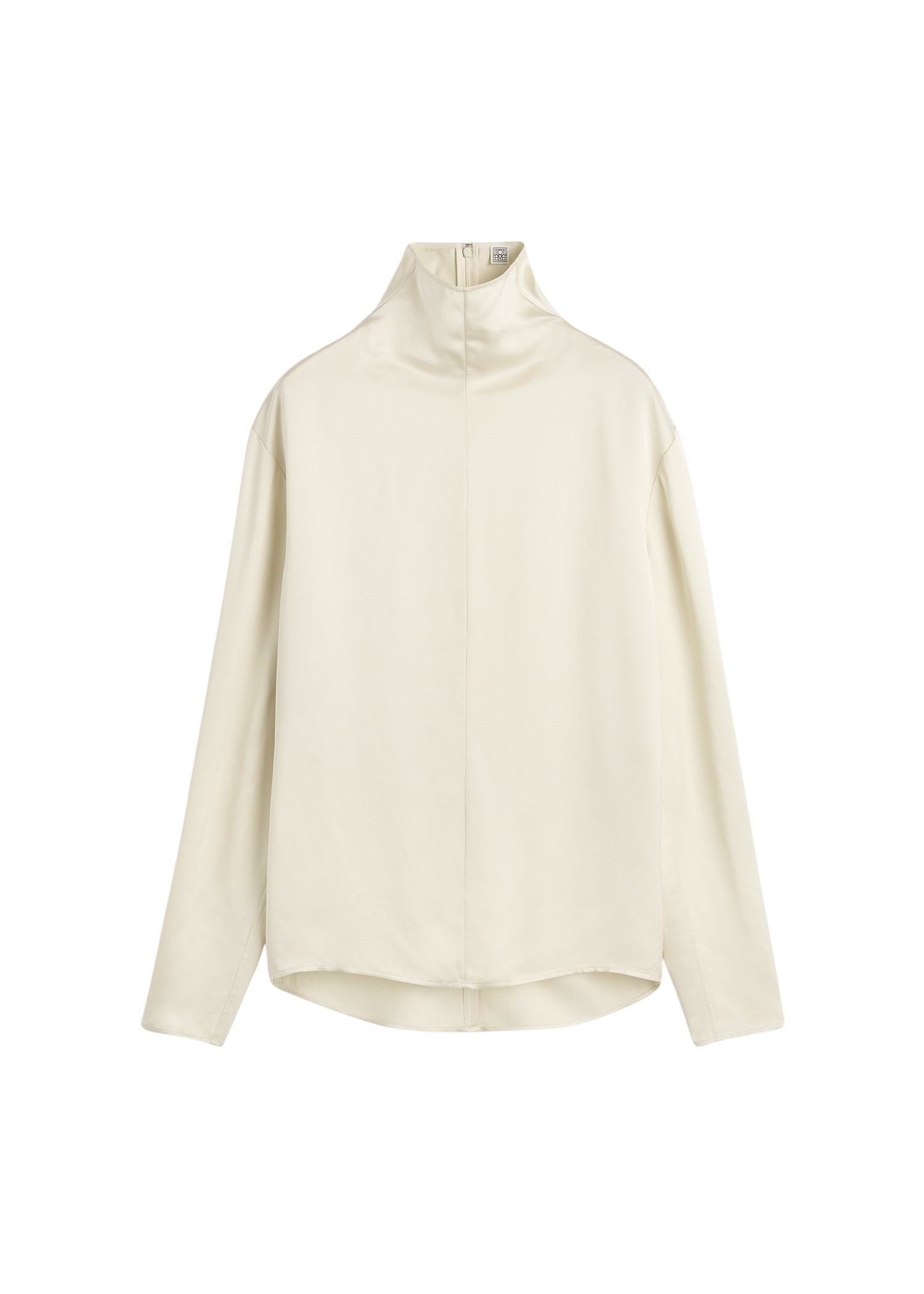 Totême Slouch-neck blouse in Ecru - Tops - Scandinavian Minimalist Luxury at Coveti