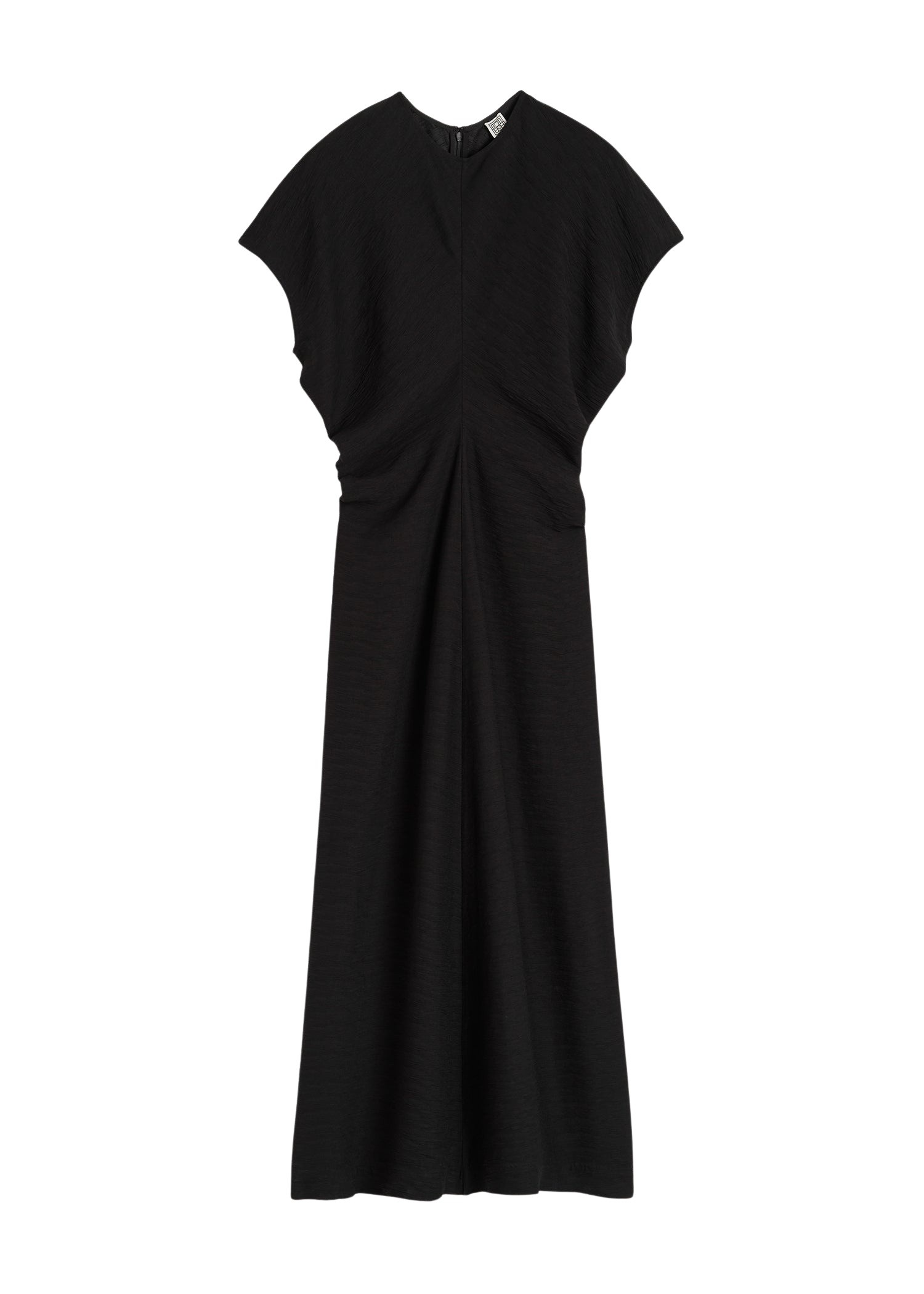 Totême Slouch waist crinkled dress in Black - Dresses - Scandinavian Minimalist Luxury at Coveti