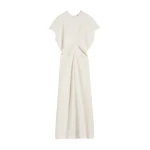 Totême Slouch waist crinkled dress in Cream - Dresses - Scandinavian Minimalist Luxury at Coveti