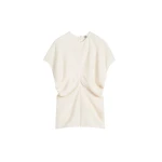Totême Slouch waist crinkled top in Cream - Tops - Scandinavian Minimalist Luxury at Coveti