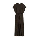 Totême Slouch waist dress in Bark - Dresses - Scandinavian Minimalist Luxury at Coveti