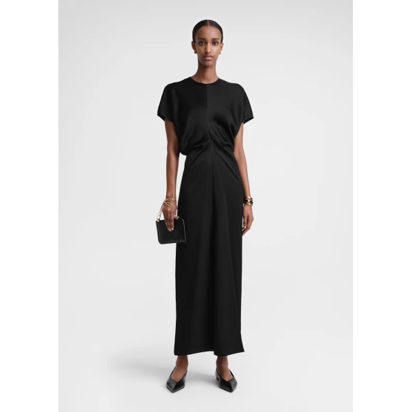 Totême Slouch waist dress in Black - Dresses - Scandinavian Minimalist Luxury at Coveti