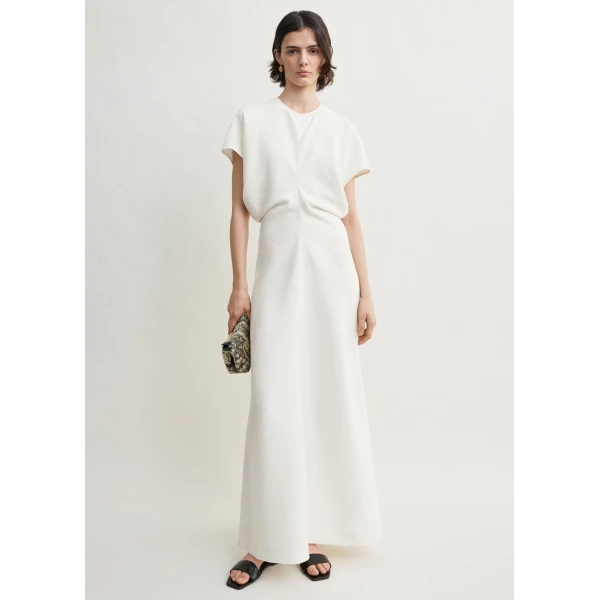 Totême Slouch waist dress in Off-white - Dresses - Scandinavian Minimalist Luxury at Coveti