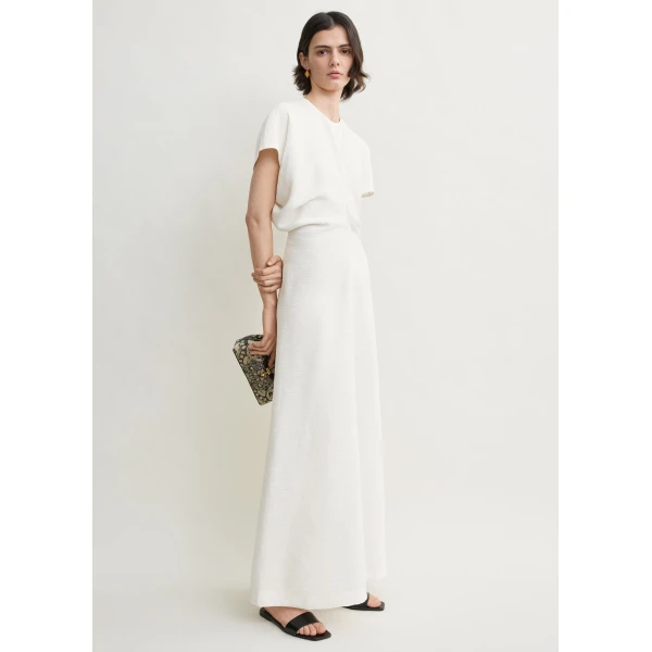 Totême Slouch waist dress in Off-white - Dresses - Scandinavian Minimalist Luxury at Coveti