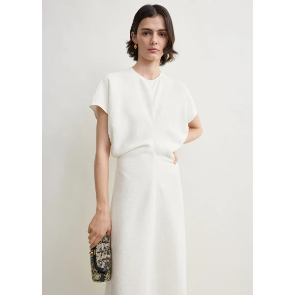 Totême Slouch waist dress in Off-white - Dresses - Scandinavian Minimalist Luxury at Coveti