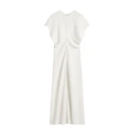 Totême Slouch waist dress in Off-white - Dresses - Scandinavian Minimalist Luxury at Coveti