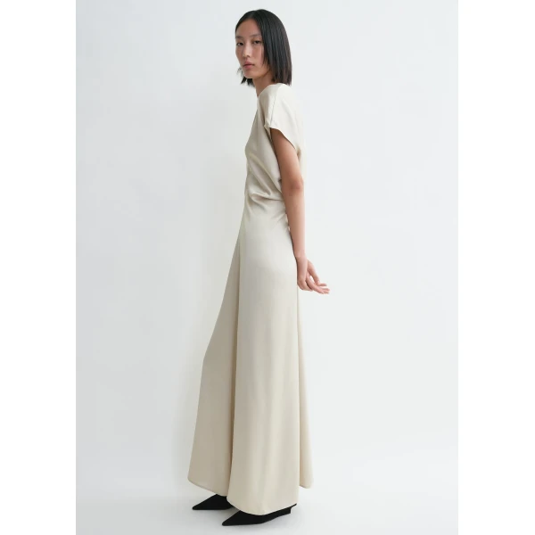 Totême Slouch waist dress in Pearl - Dresses - Scandinavian Minimalist Luxury at Coveti