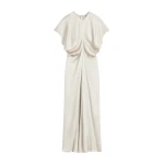 Totême Slouch waist dress in Pearl - Dresses - Scandinavian Minimalist Luxury at Coveti