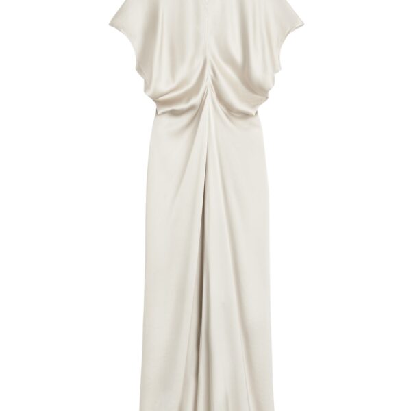Totême Slouch waist dress in Pearl - Dresses - Scandinavian Minimalist Luxury at Coveti