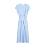 Totême Slouch waist dress in Sky - Dresses - Scandinavian Minimalist Luxury at Coveti