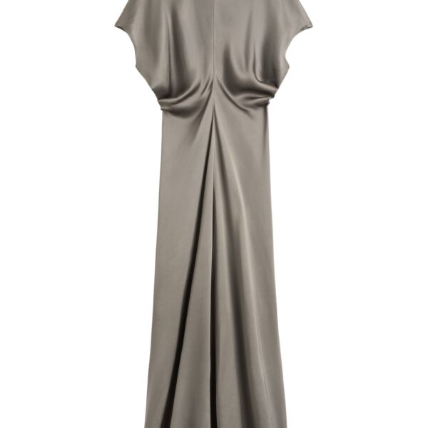 Totême Slouch waist dress in Taupe - Dresses - Scandinavian Minimalist Luxury at Coveti