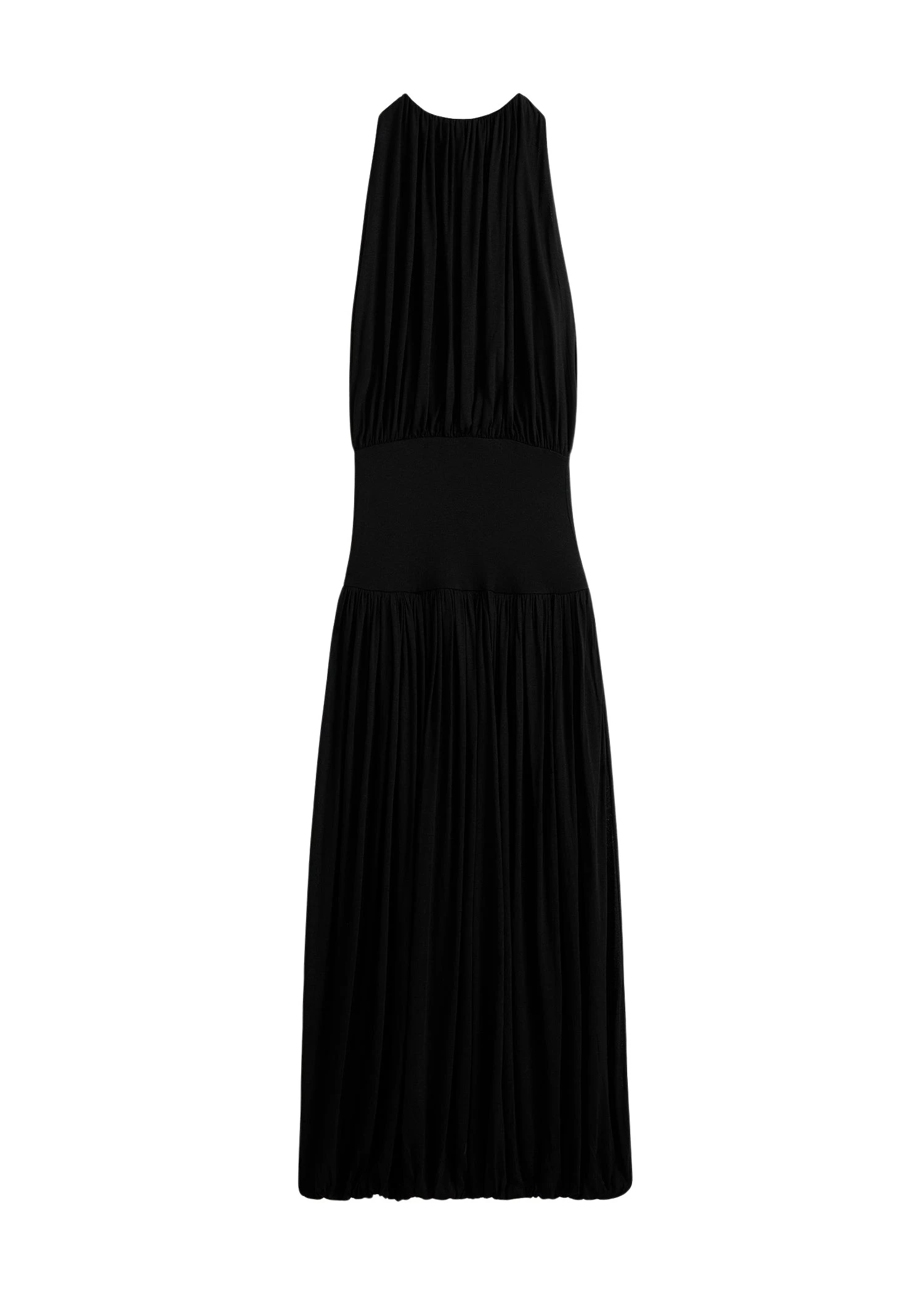 Totême Soft gathered dress in Black - Dresses - Scandinavian Minimalist Luxury at Coveti