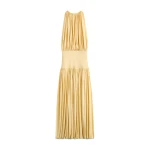 Totême Soft gathered dress in Champagne - Dresses - Scandinavian Minimalist Luxury at Coveti