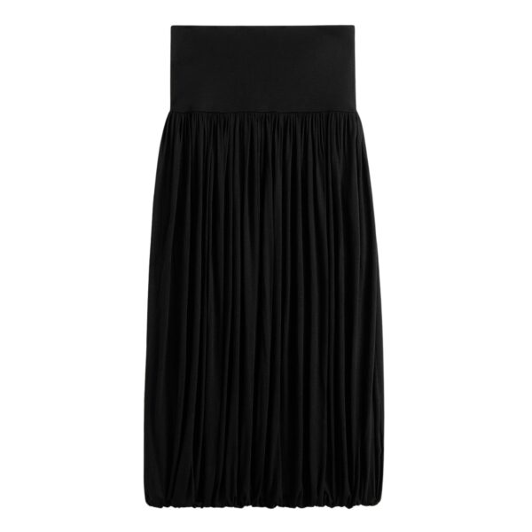Totême Soft gathered skirt in Black - Skirts - Scandinavian Minimalist Luxury at Coveti