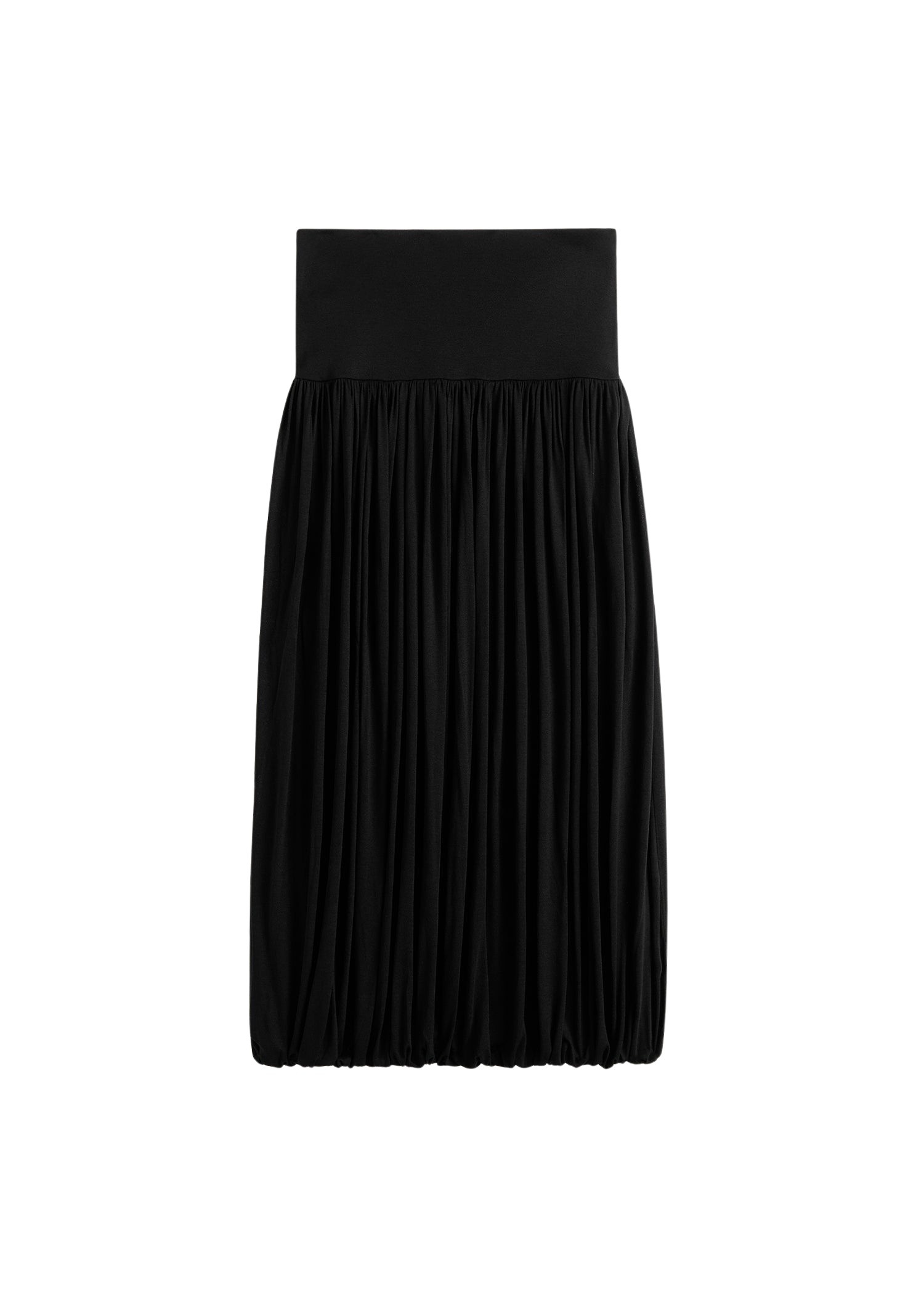 Totême Soft gathered skirt in Black - Skirts - Scandinavian Minimalist Luxury at Coveti