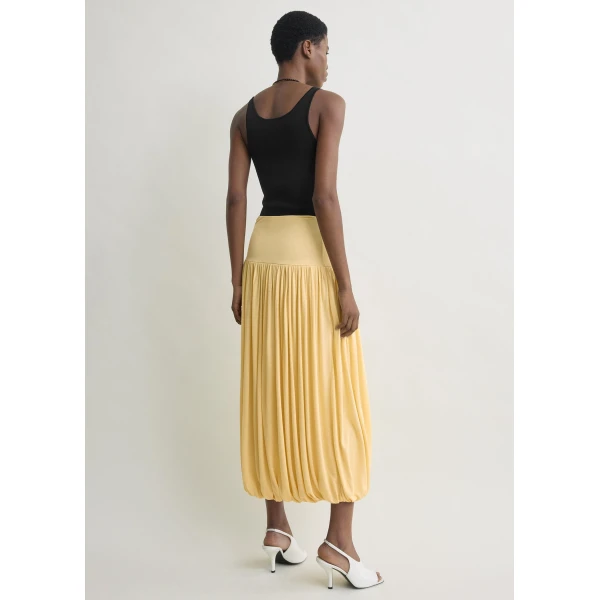 Totême Soft gathered skirt in Champagne - Skirts - Scandinavian Minimalist Luxury at Coveti