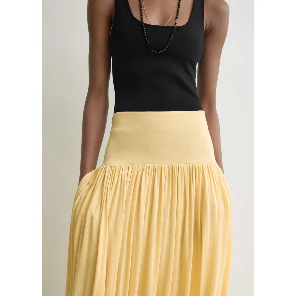 Totême Soft gathered skirt in Champagne - Skirts - Scandinavian Minimalist Luxury at Coveti