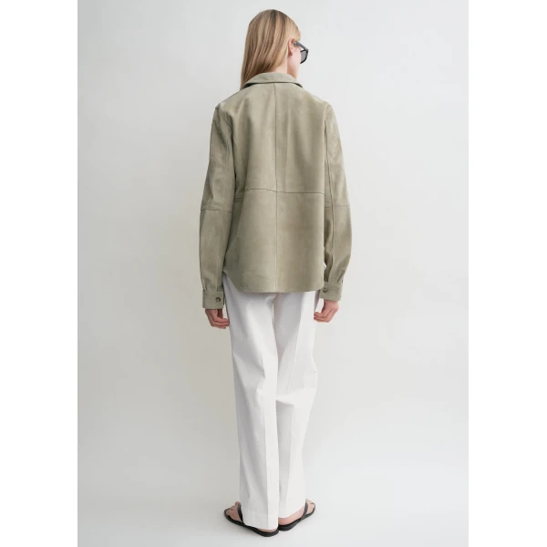 Totême Soft suede shirt in Desert - Tops - Scandinavian Minimalist Luxury at Coveti