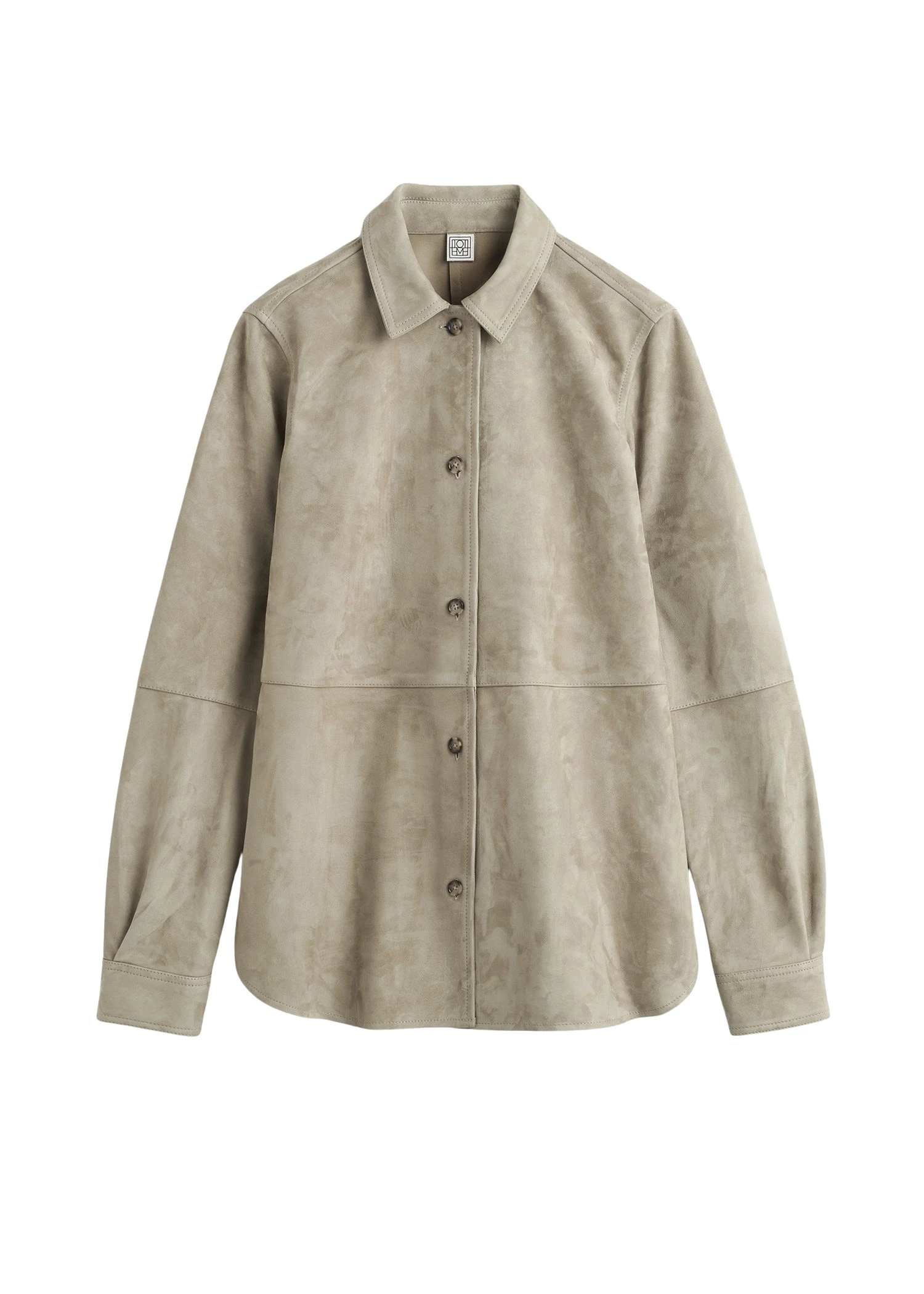 Totême Soft suede shirt in Desert - Tops - Scandinavian Minimalist Luxury at Coveti