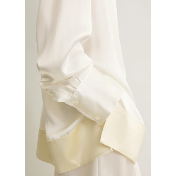 Totême Soft tuxedo shirt in White - Tops - Scandinavian Minimalist Luxury at Coveti
