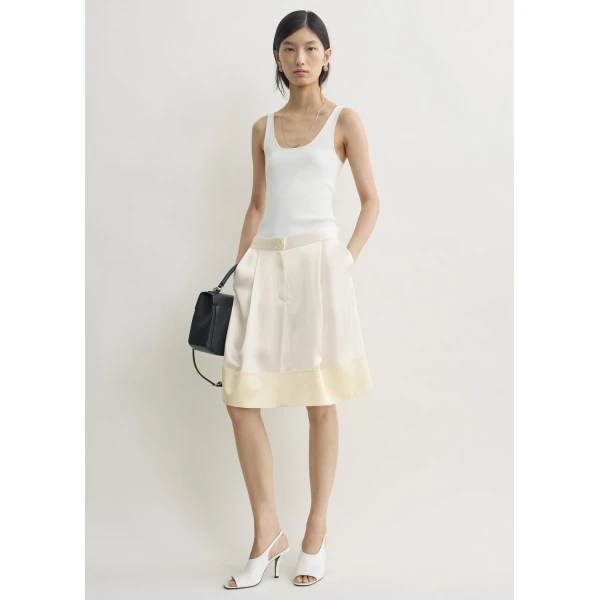 Totême Soft tuxedo skirt in White - Skirts - Scandinavian Minimalist Luxury at Coveti