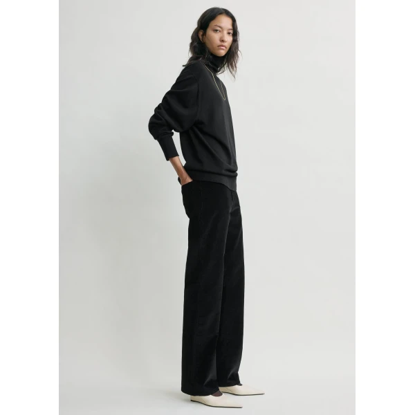 Totême Straight cord trousers in Black - Pants - Scandinavian Minimalist Luxury at Coveti