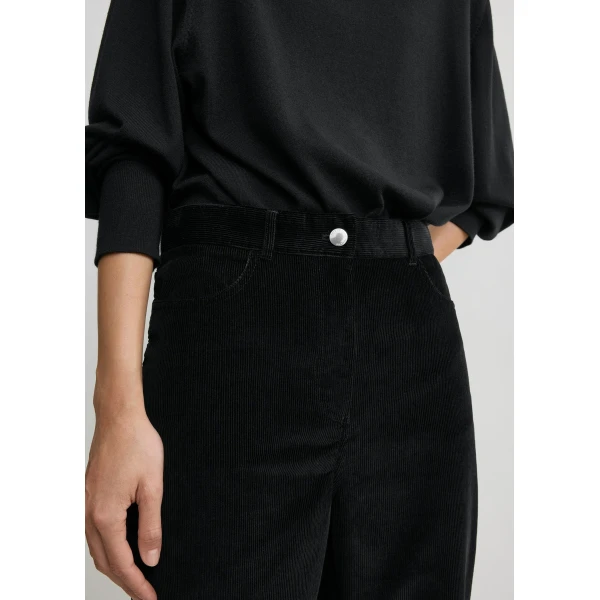Totême Straight cord trousers in Black - Pants - Scandinavian Minimalist Luxury at Coveti