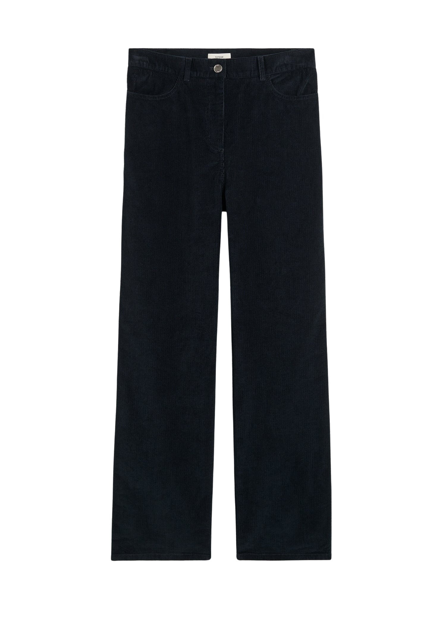 Totême Straight cord trousers in Navy - Pants - Scandinavian Minimalist Luxury at Coveti